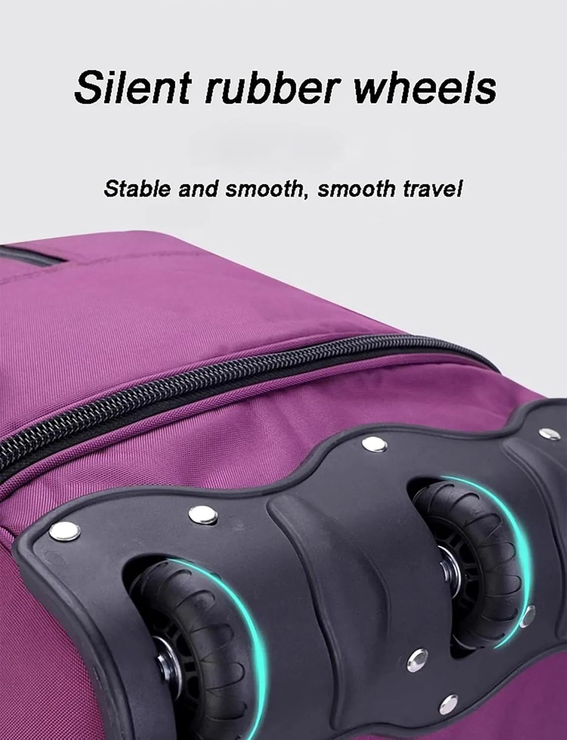 Wheeled Duffle Bag Large Capacity Foldable Travel Luggage with Telescopic Handle, Oxford Fabric Carry-On, Storage for Blankets Weekender Moving Storage(Gray,Medium)