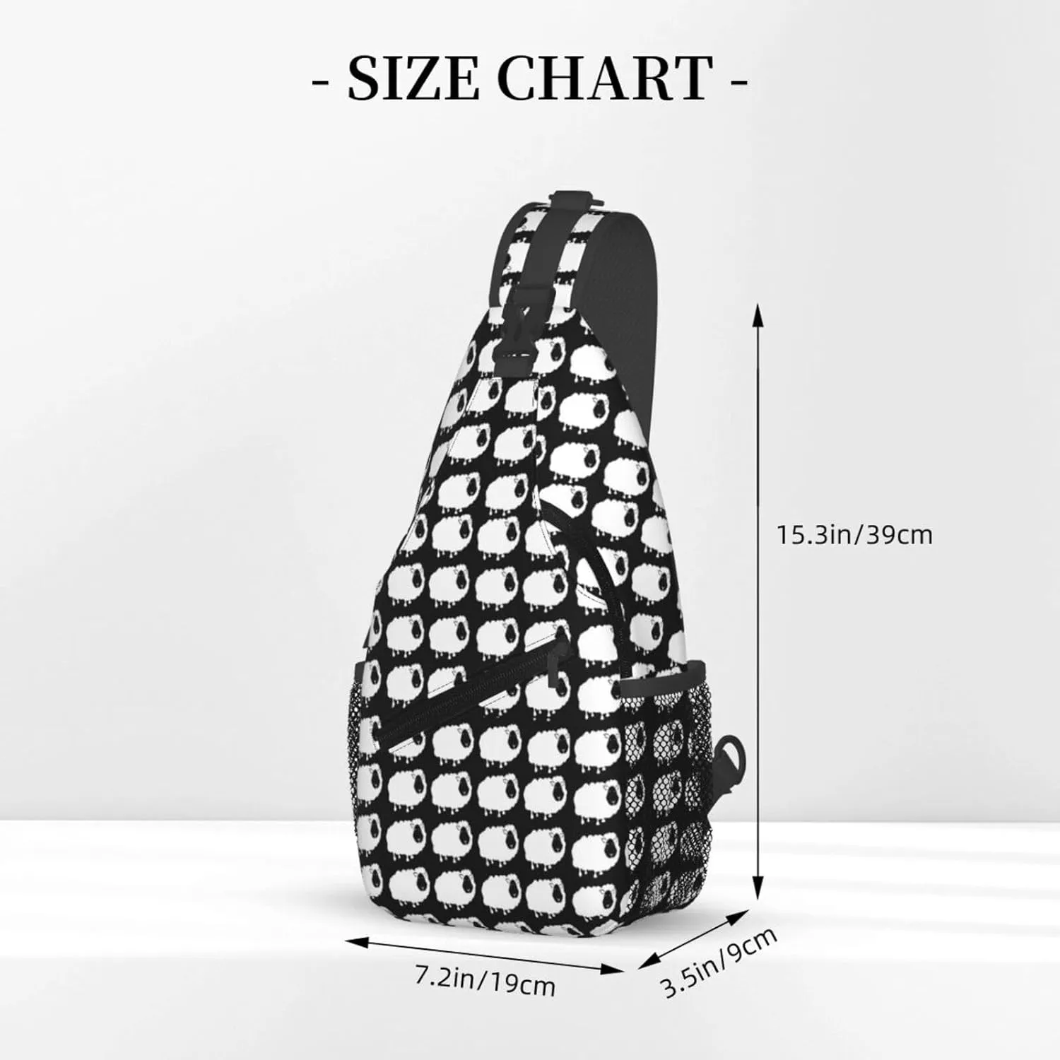 White Sheep In A Row Chest Sling Bag Crossbody Shoulder Backpack Bag Gym Cycling Daypack Travel Hiking Cross Bag