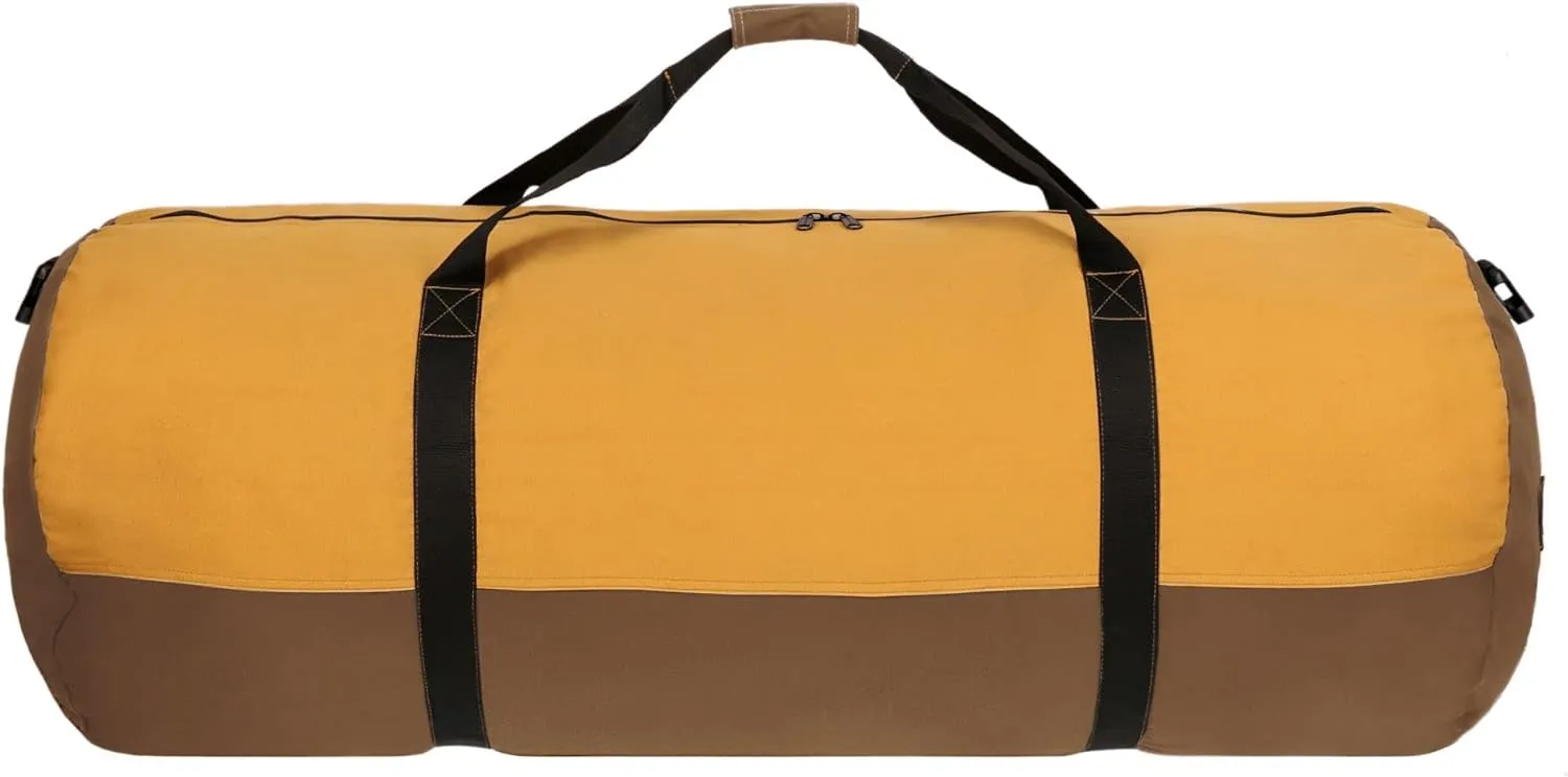 WHITEDUCK Heavy Duty Canvas Duffel Bag for Men and Women - Foldable Military Army Style Duffel Bag, with Full Length Zipper- Outdoors, Travel, Gym & Storage