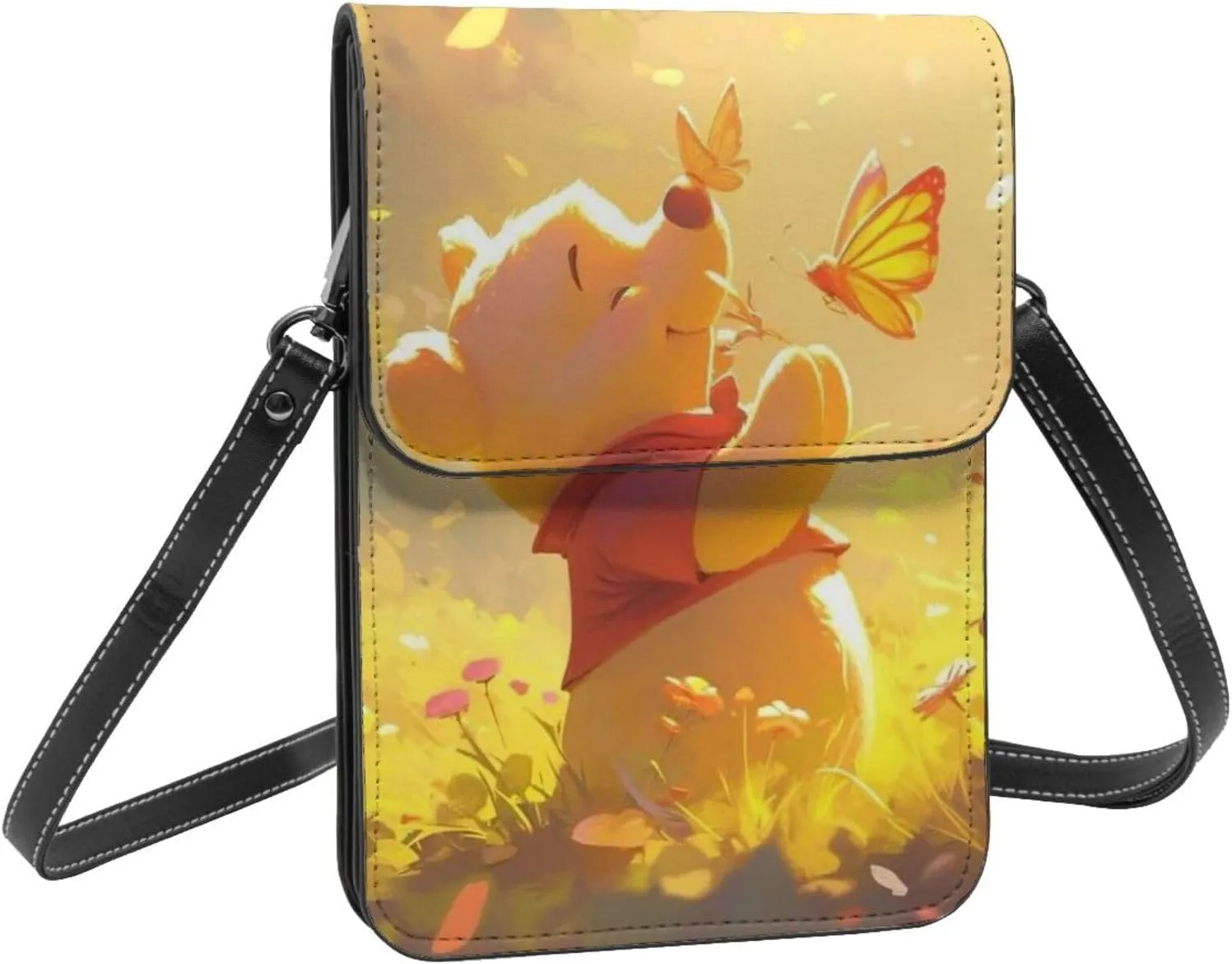 Win-nie The Pooh Small Cell Phone Purse Crossbody Bag for Outdoor Travel Sports Camping Hiking Shoulder Bags