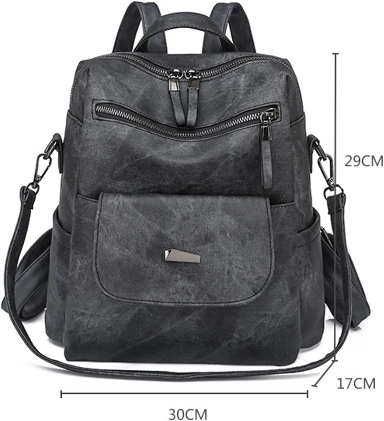 Women Bag Fashion Backpack Comfortable Leather Student Backpack Travel Stick On Wallet for Phone Case (Blue, One Size)