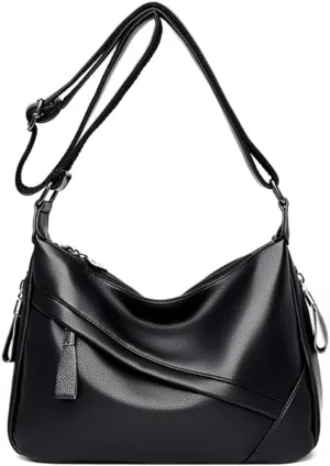 Women Classic Crossbody Bag Soft PU Leather Zipper Shoulder Purse Handbag Satchel