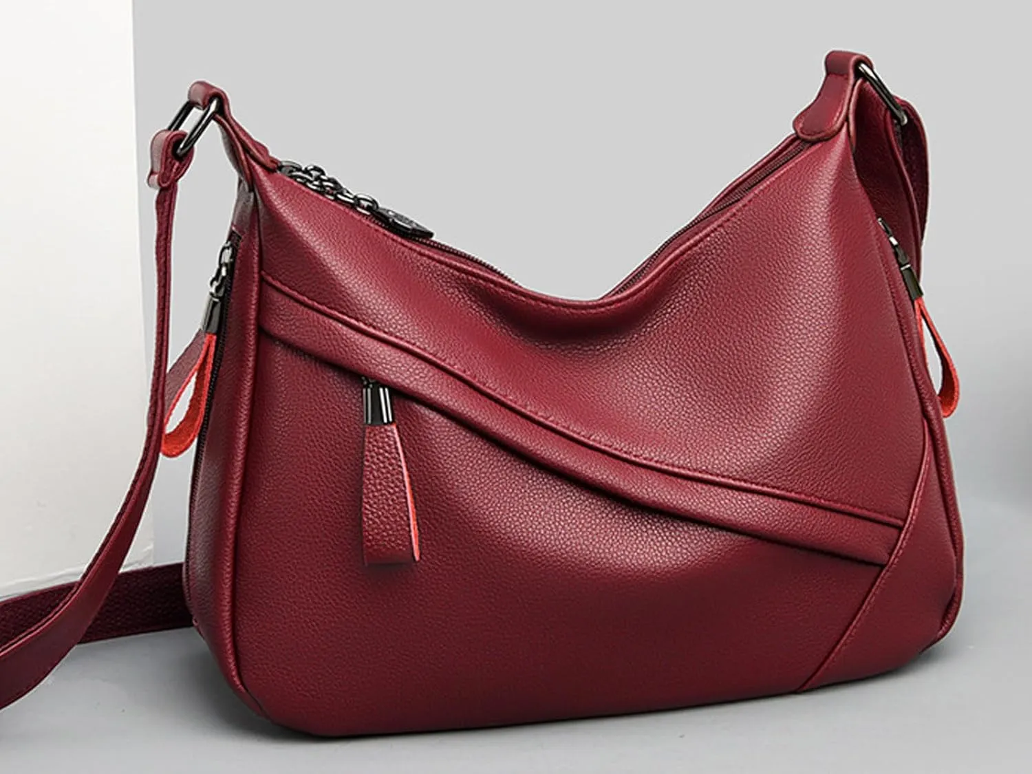 Women Classic Crossbody Bag Soft PU Leather Zipper Shoulder Purse Handbag Satchel