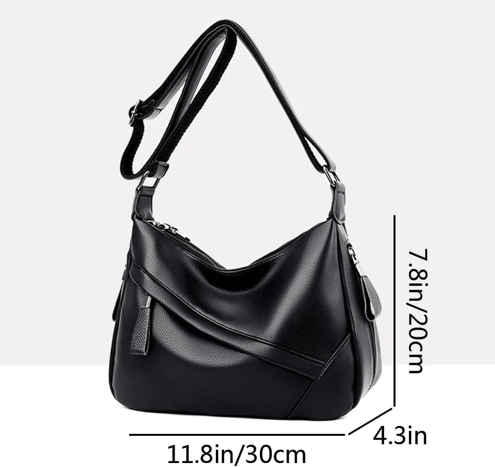 Women Classic Crossbody Bag Soft PU Leather Zipper Shoulder Purse Handbag Satchel