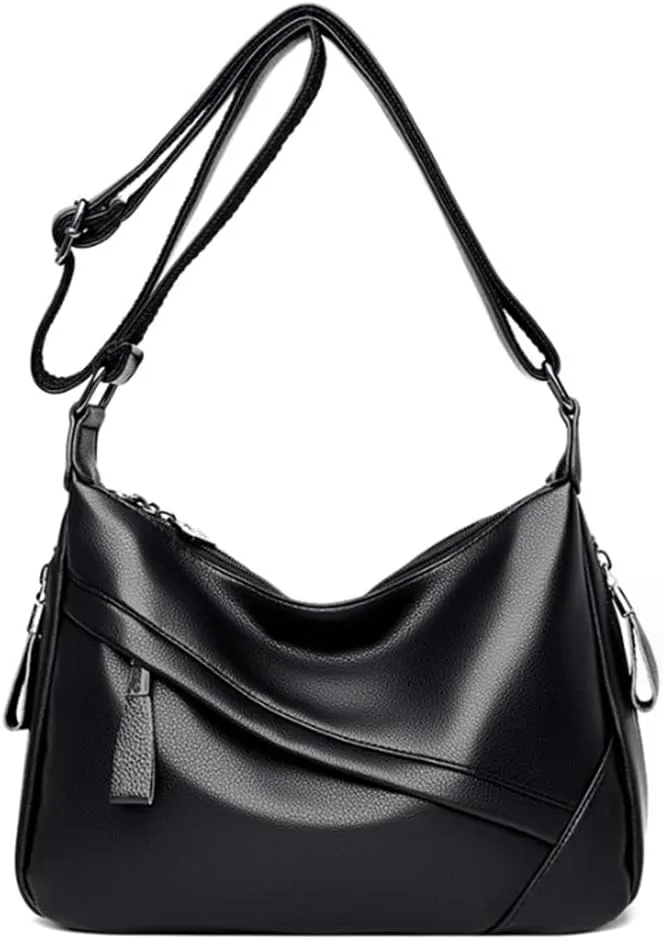 Women Classic Crossbody Bag Soft PU Leather Zipper Shoulder Purse Handbag Satchel