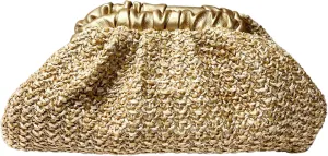 Women Cloud Bag Slouchy Clutch Ruched Purse Evening Handbag with Chain Shoulder Bag for Wedding Party Prom