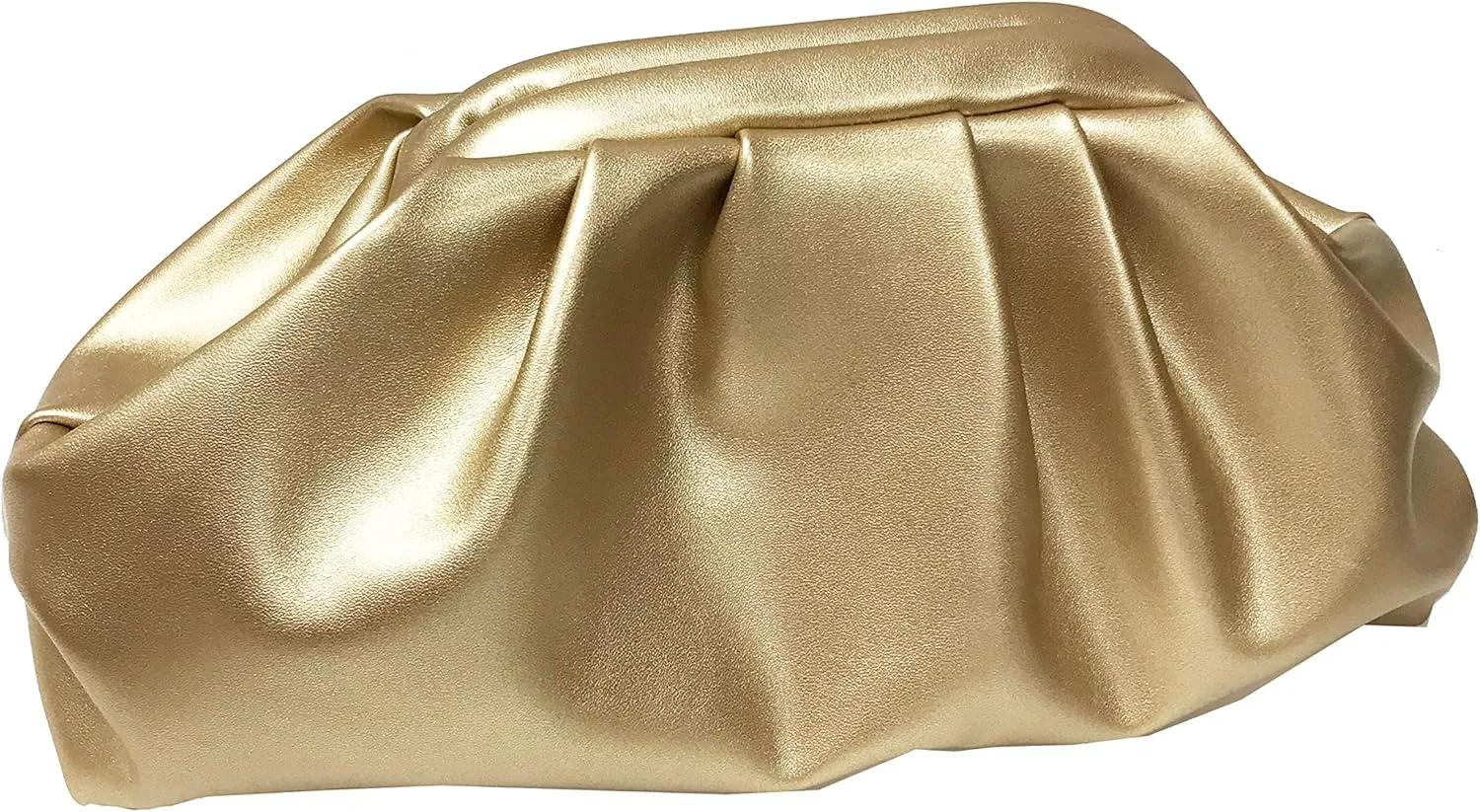 Women Cloud Bag Slouchy Clutch Ruched Purse Evening Handbag with Chain Shoulder Bag for Wedding Party Prom