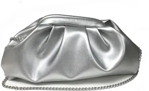 Women Cloud Bag Slouchy Clutch Ruched Purse Evening Handbag with Chain Shoulder Bag for Wedding Party Prom