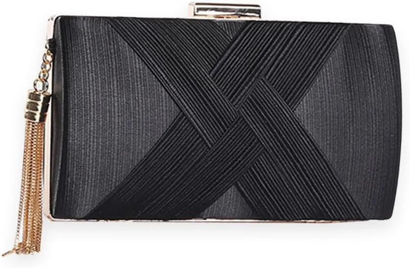Women Clutch Bag Evening Bag with Tassel Pendant Ladies Shoulder Bag Bridal Wedding Purse Elegant Fringed Handbag