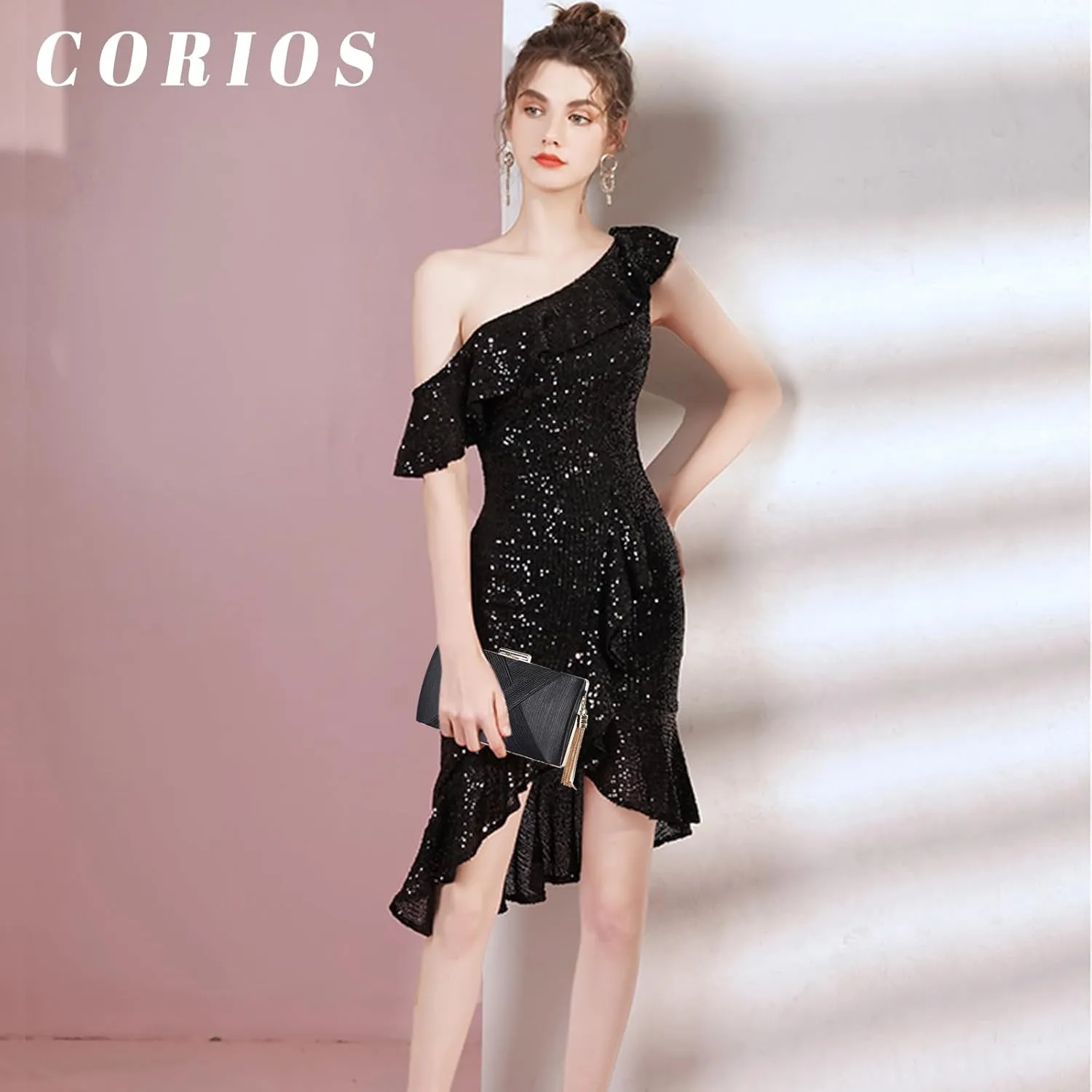 Women Clutch Bag Evening Bag with Tassel Pendant Ladies Shoulder Bag Bridal Wedding Purse Elegant Fringed Handbag