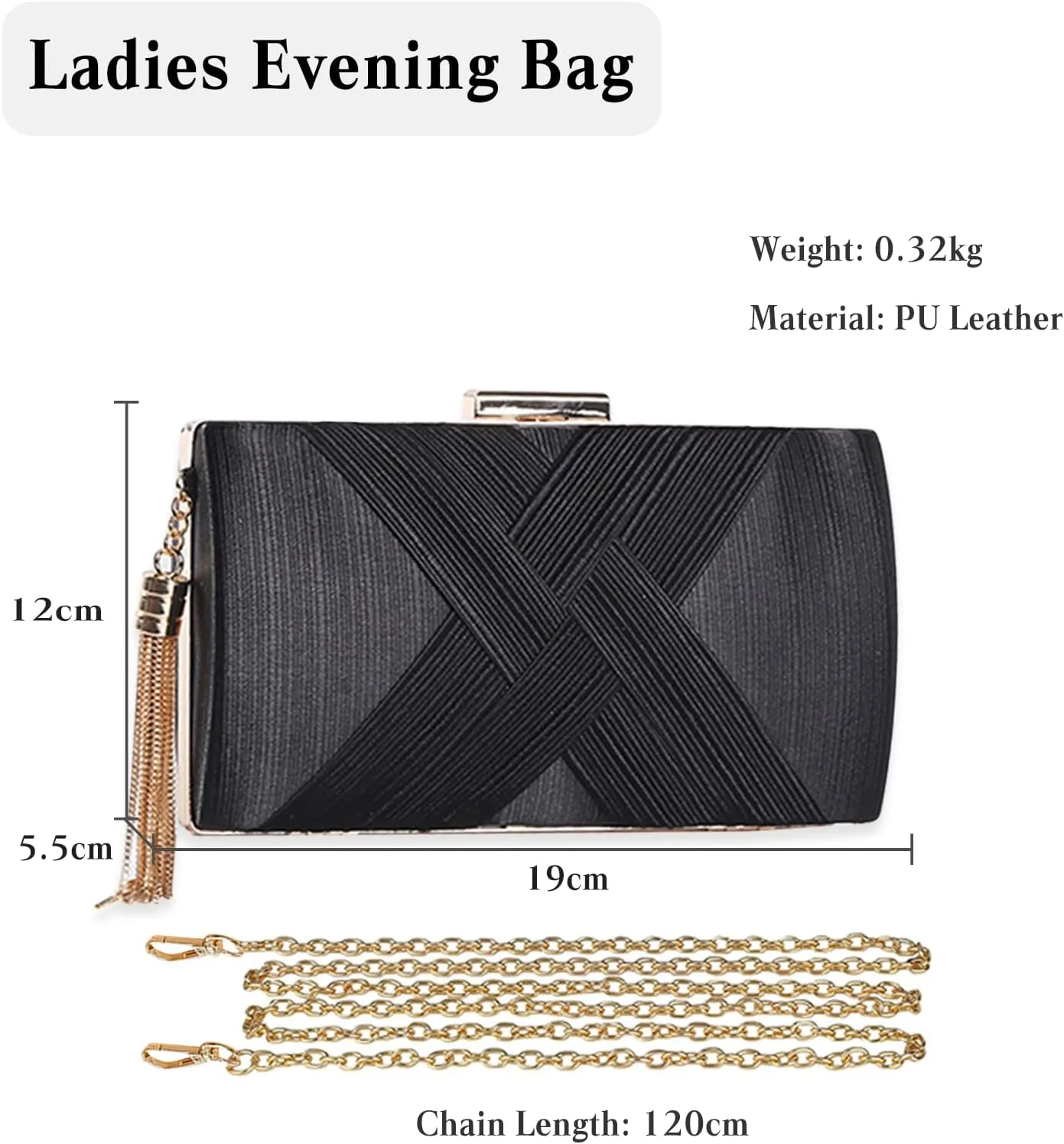 Women Clutch Bag Evening Bag with Tassel Pendant Ladies Shoulder Bag Bridal Wedding Purse Elegant Fringed Handbag
