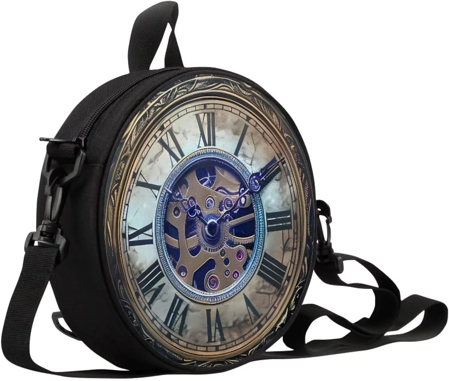 Women Crossbody Bag, Soft Light Round Shoulder Bag, Durable Round Satchel Bag with Zipper for Work Shopping