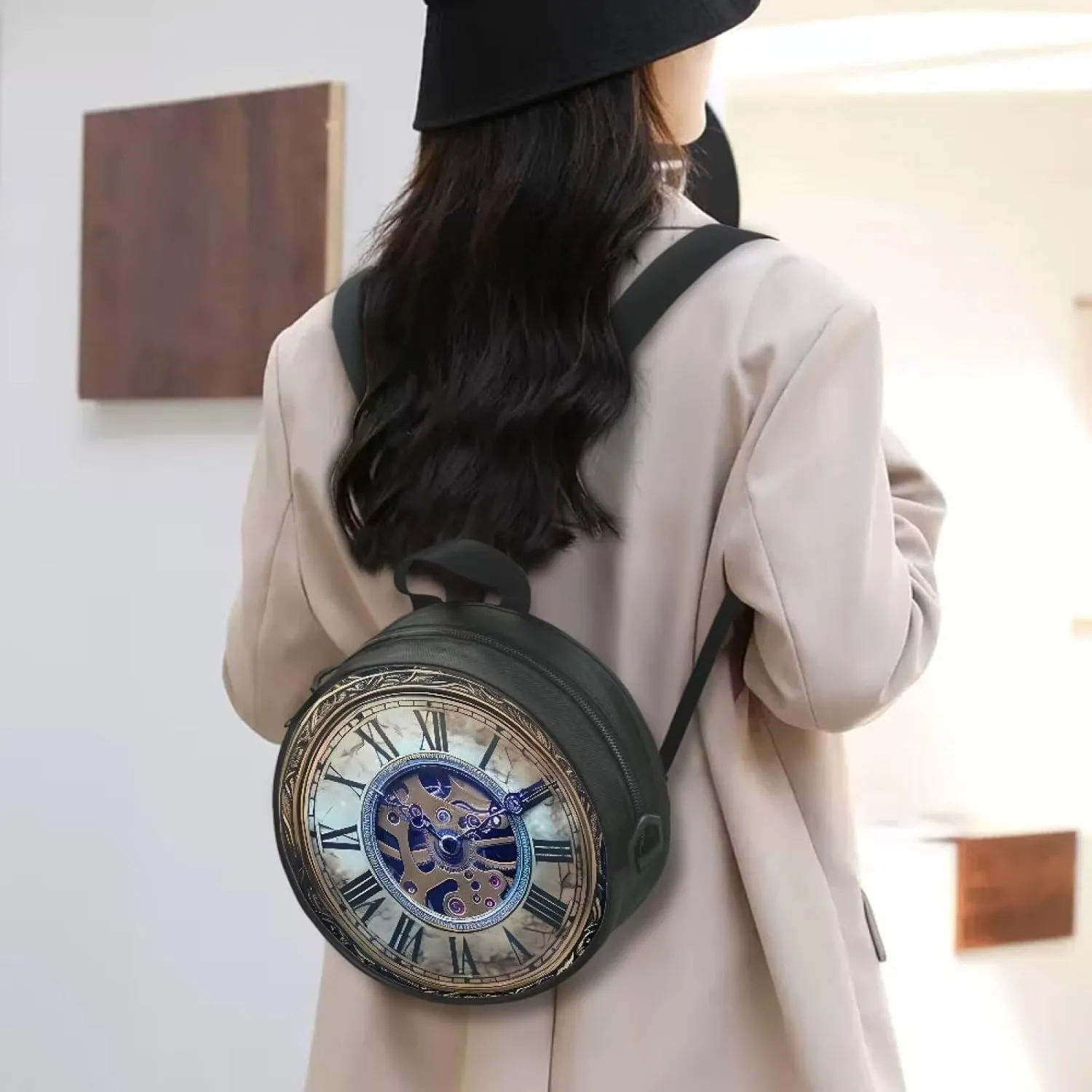 Women Crossbody Bag, Soft Light Round Shoulder Bag, Durable Round Satchel Bag with Zipper for Work Shopping