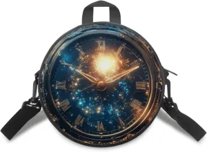 Women Crossbody Bag, Soft Light Round Shoulder Bag, Durable Round Satchel Bag with Zipper for Work Shopping