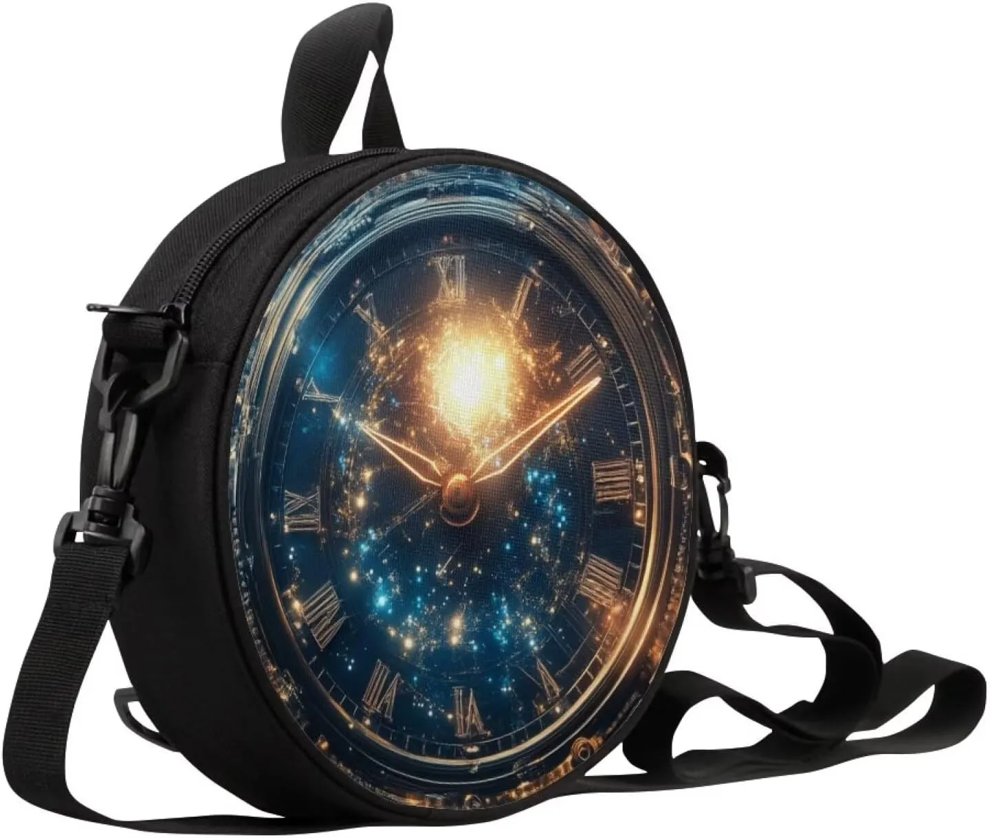 Women Crossbody Bag, Soft Light Round Shoulder Bag, Durable Round Satchel Bag with Zipper for Work Shopping