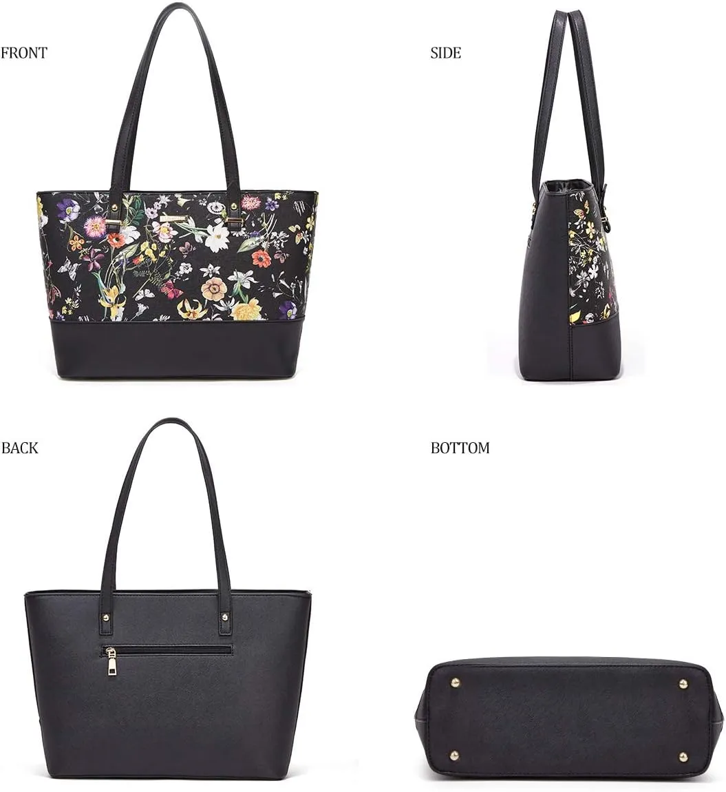 Women Fashion Handbags Wallet Tote Bag Shoulder Bag Top Handle Satchel Purse Set 4pcs