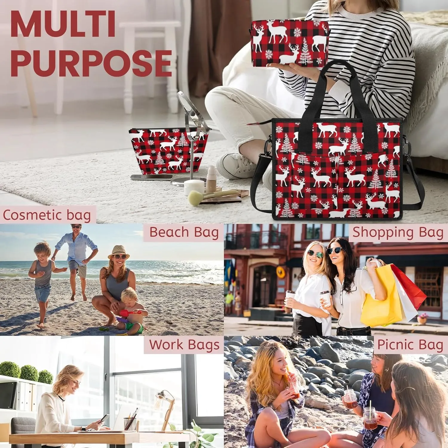 Women Fashion Tote Bag Wallet Shoulder Bags Set 3PCS Top Handle Satchel Purse Large Zippered Handbag Daily Use