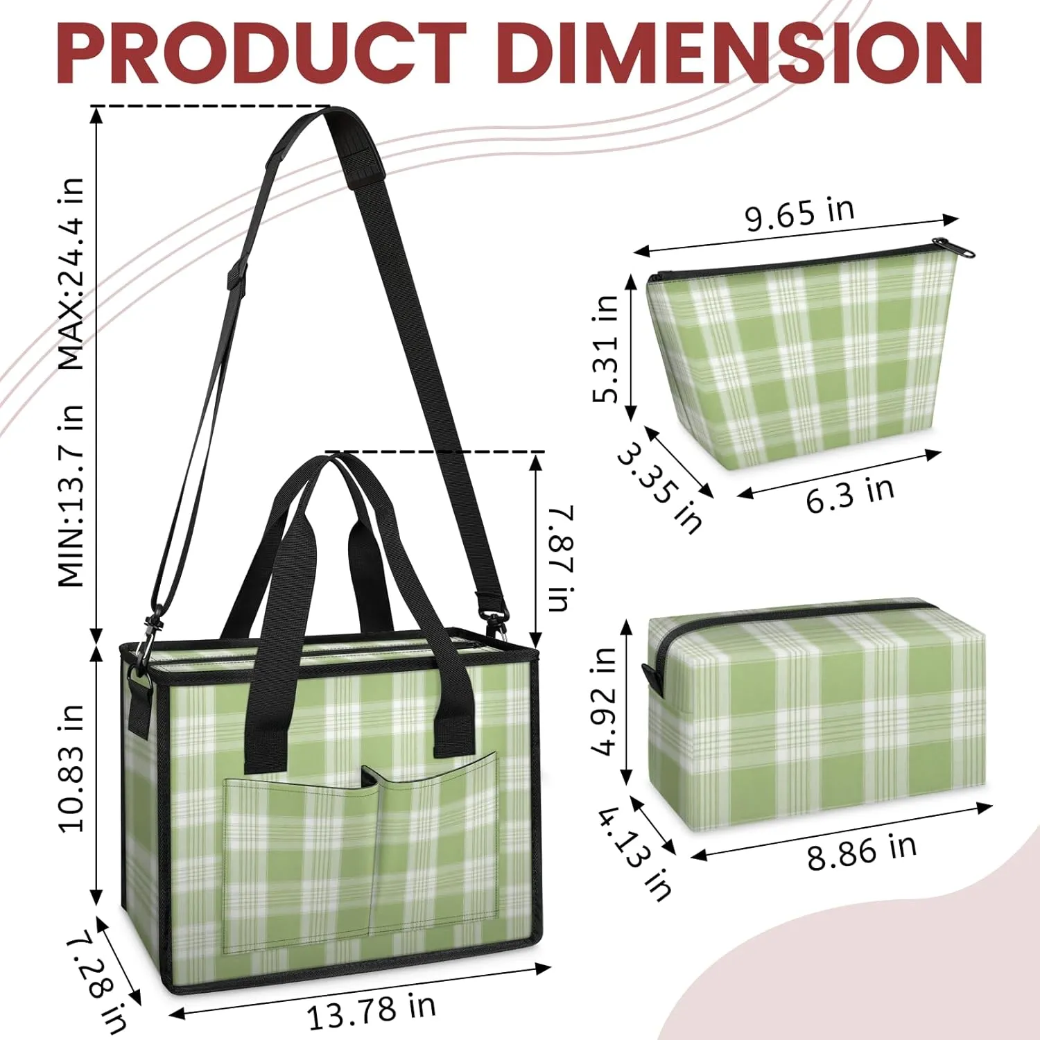 Women Fashion Tote Bag Wallet Shoulder Bags Set 3PCS Top Handle Satchel Purse Large Zippered Handbag Daily Use