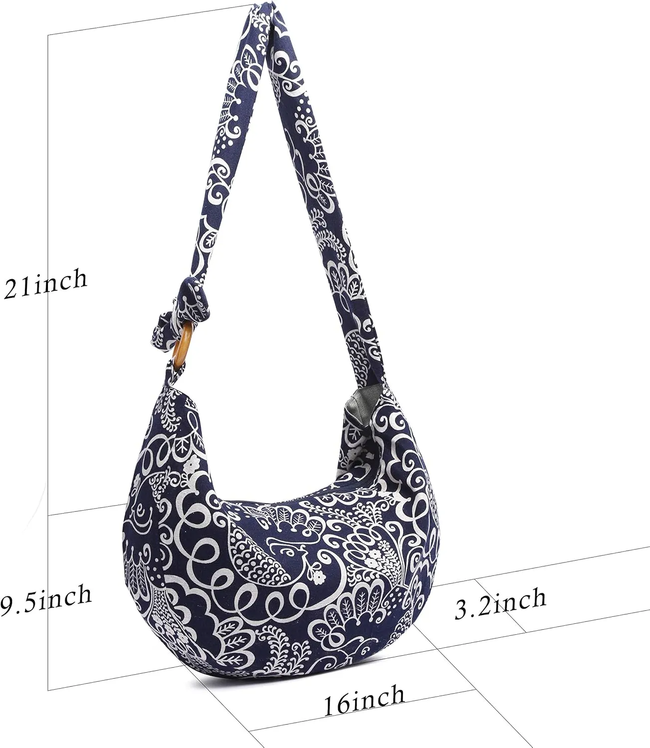 Women Hippie Crossbody Bag cloth boho Sling Bag Canvas Bohemian Hobo Hand Bags