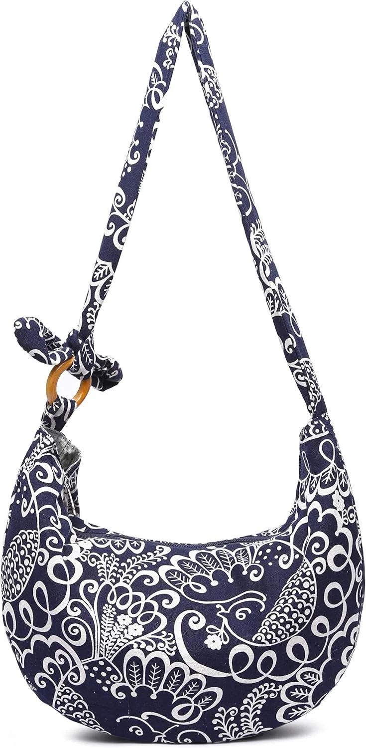 Women Hippie Crossbody Bag cloth boho Sling Bag Canvas Bohemian Hobo Hand Bags