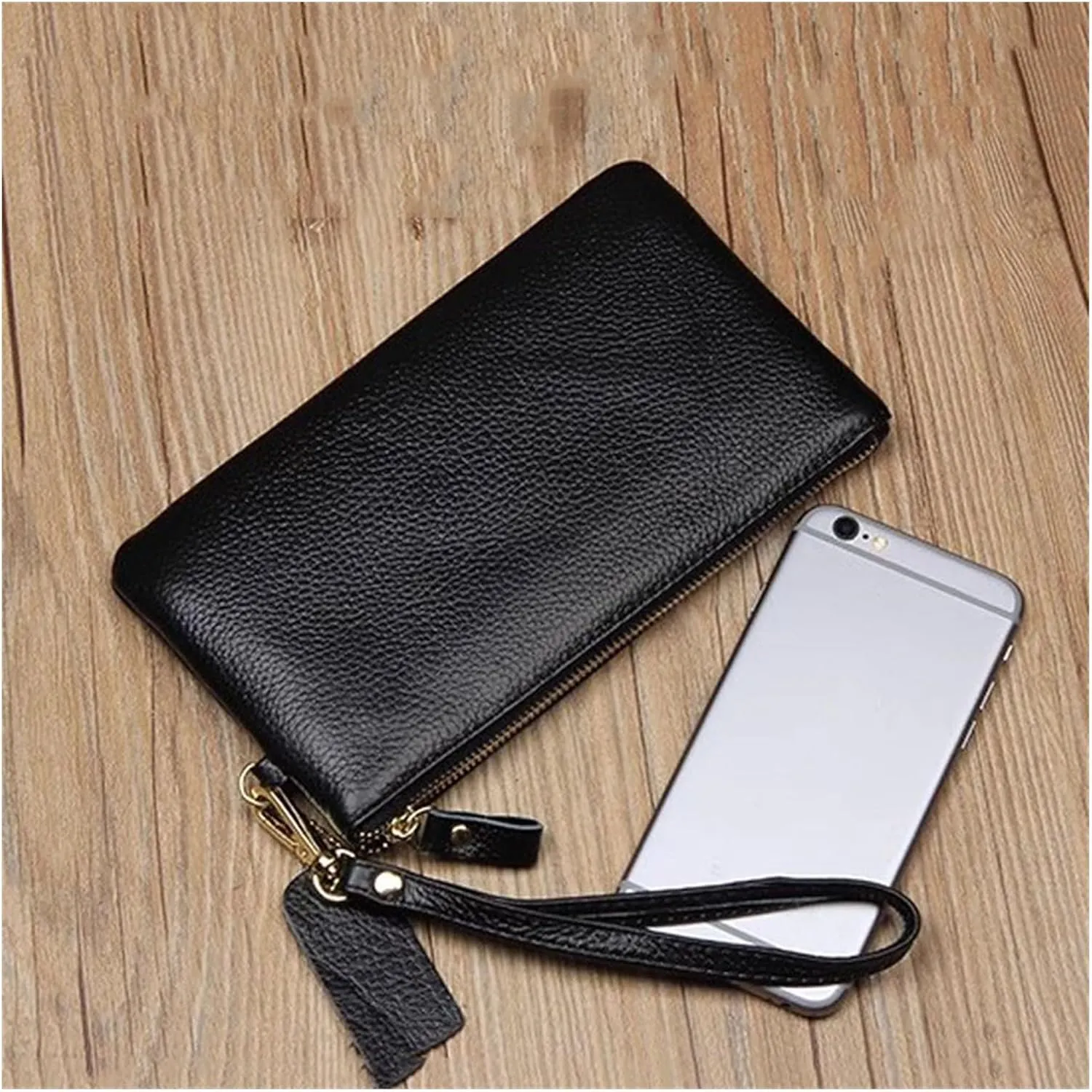 Women Long Wallet Genuine Leather Zipper Purse Bag Large Capacity Wristlet Clutch Wallets