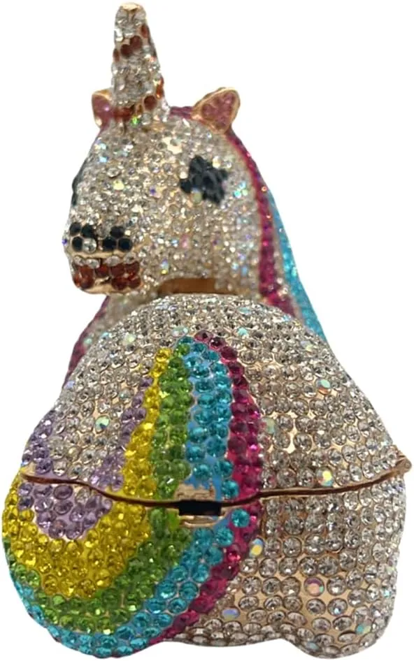 Women Luxury Horse Shape Crystal Evening Bag Chic Animal Clutch Rhinestone Diamond Purse Handbag for Party Prom