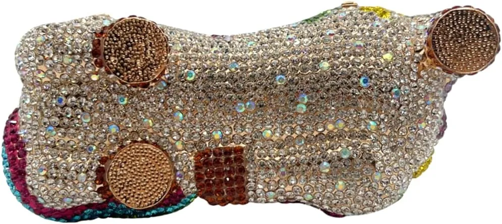 Women Luxury Horse Shape Crystal Evening Bag Chic Animal Clutch Rhinestone Diamond Purse Handbag for Party Prom