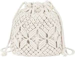 Women Mini Cotton Crochet Crossbody Bag Summer Beach Shoulder Bag Drawstring Purse