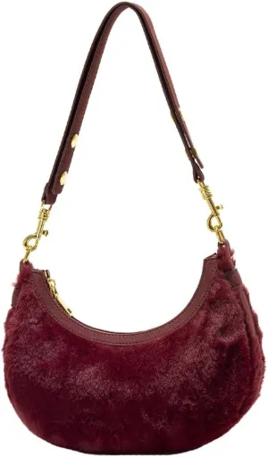 Women Plush Underarm Bag Shoulder Bag Fashion Fluffy Crossbody Bag Soft Warm Fuzzy Purse Y2K Purse with Adjustable Strap