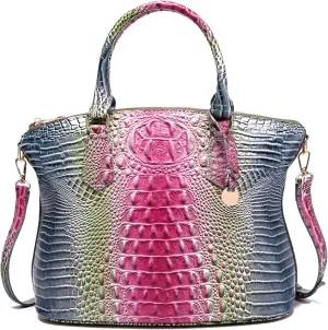 Women Purse Satchel Bag Long Crossbody Classy Tote Bag Top Handle Vegan Leather Ladies Handbags Embossed Pattern