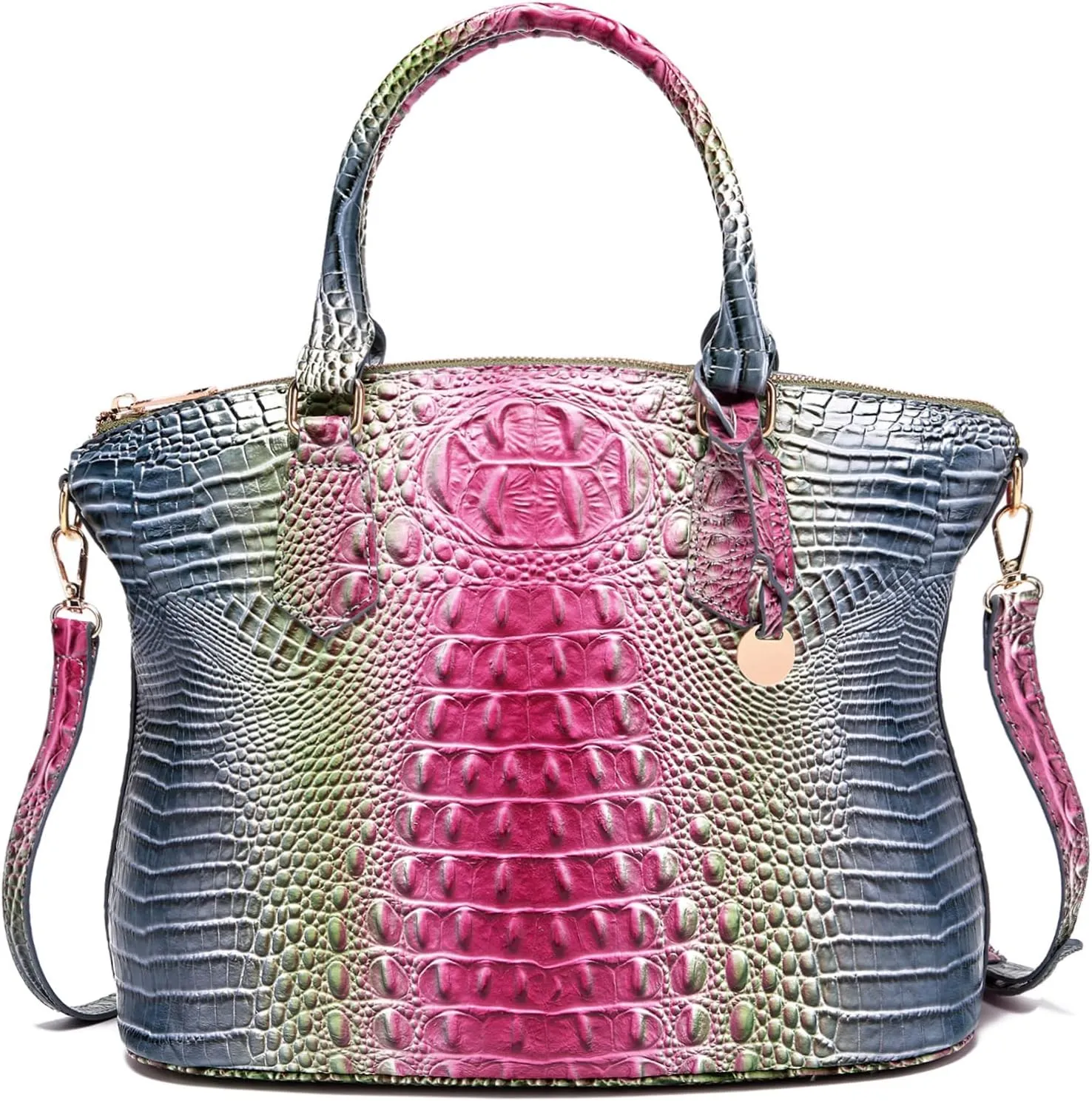 Women Purse Satchel Bag Long Crossbody Classy Tote Bag Top Handle Vegan Leather Ladies Handbags Embossed Pattern