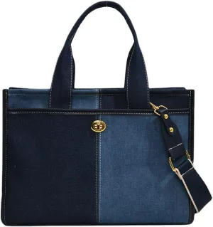 Women Retro Crossbody Bag Large Capacity Denim Vintage Shoulder Bag Adjustable Strap Fashion Satchel Bag Female Da