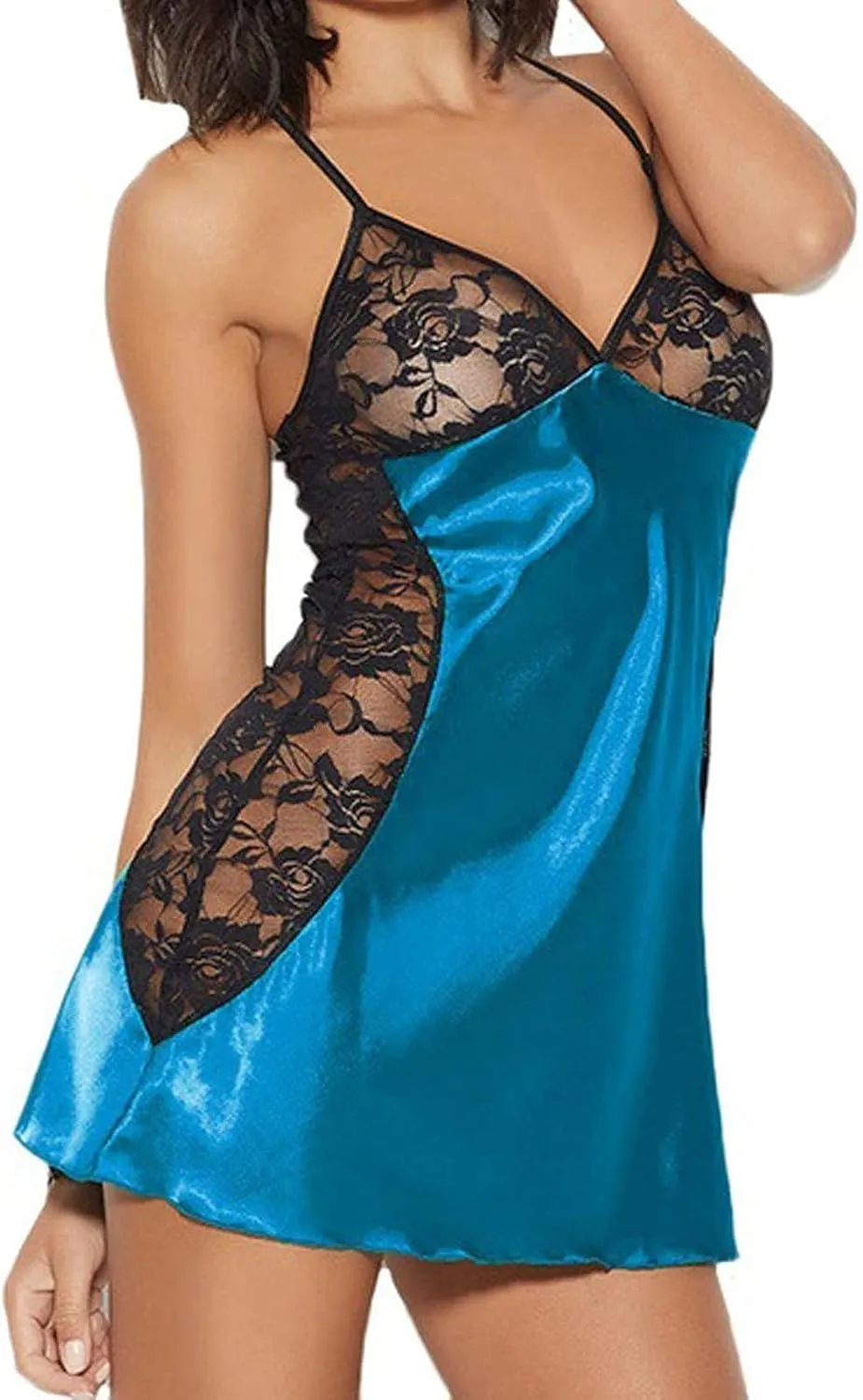 Women Sexy Sling Lace Silks Underwear Nightdress Ladies 3PC/6PC Pack Nightwear Dress V Neck Date PJS