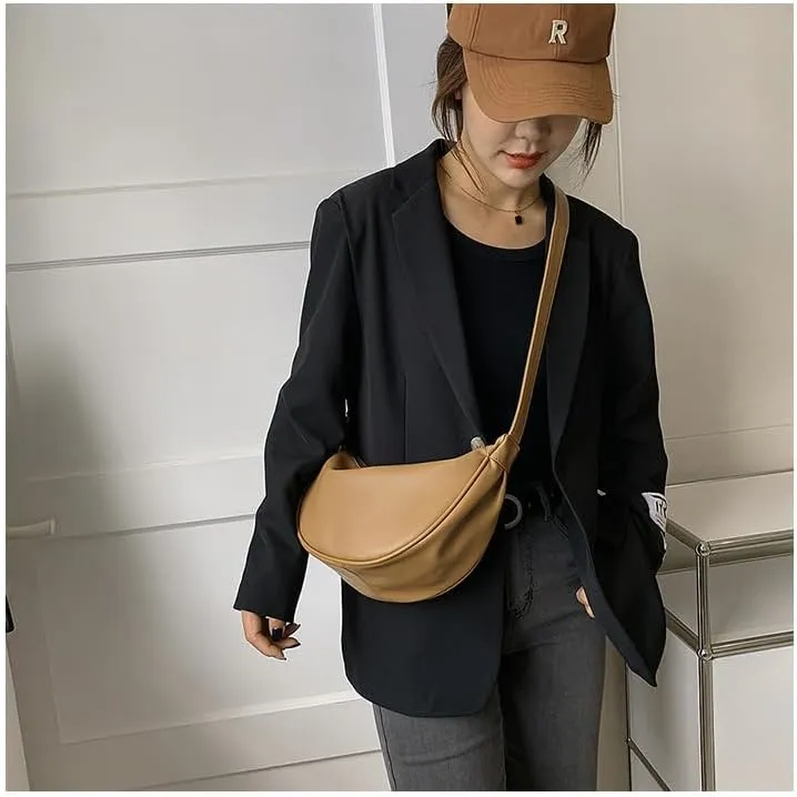 Women Shoulder Bag Crossbody Dumpling Bags Soft Vegan Leather with Adjustable Strap