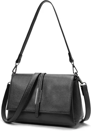 Women Small Genuine Leather Shoulder Bag Soft Crossbody Purse for Lady Handbag