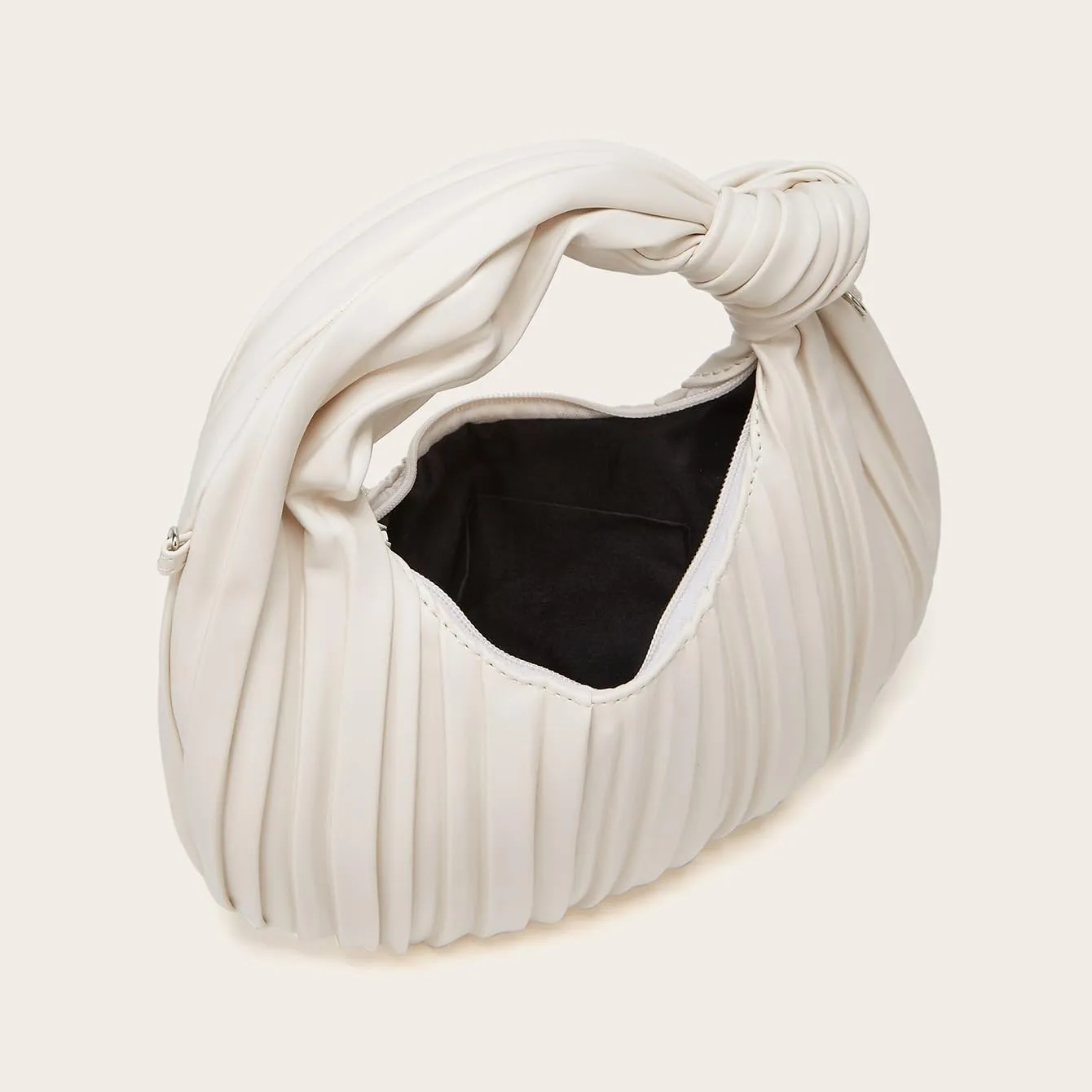 Women Small Knotted Hobo Purse Ladies Soft PU Leather Cloud Dumpling Ruched Top-handle Handbag Shoulder Crossbody Bag