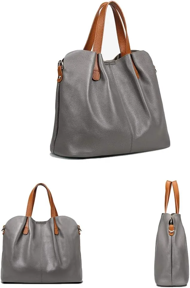 Women Soft Leather Tote Bags Top Handle Handbags with Adjustable Detachable Straps for Daily