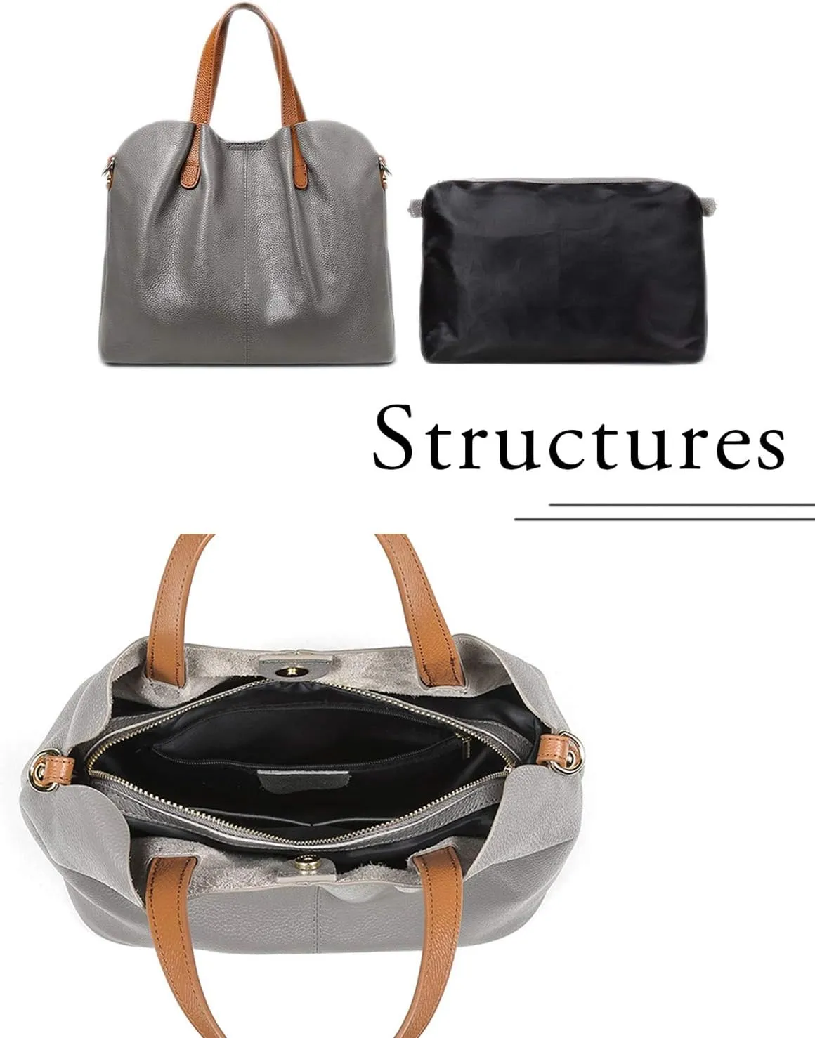 Women Soft Leather Tote Bags Top Handle Handbags with Adjustable Detachable Straps for Daily