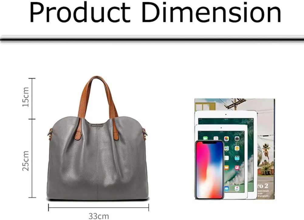 Women Soft Leather Tote Bags Top Handle Handbags with Adjustable Detachable Straps for Daily