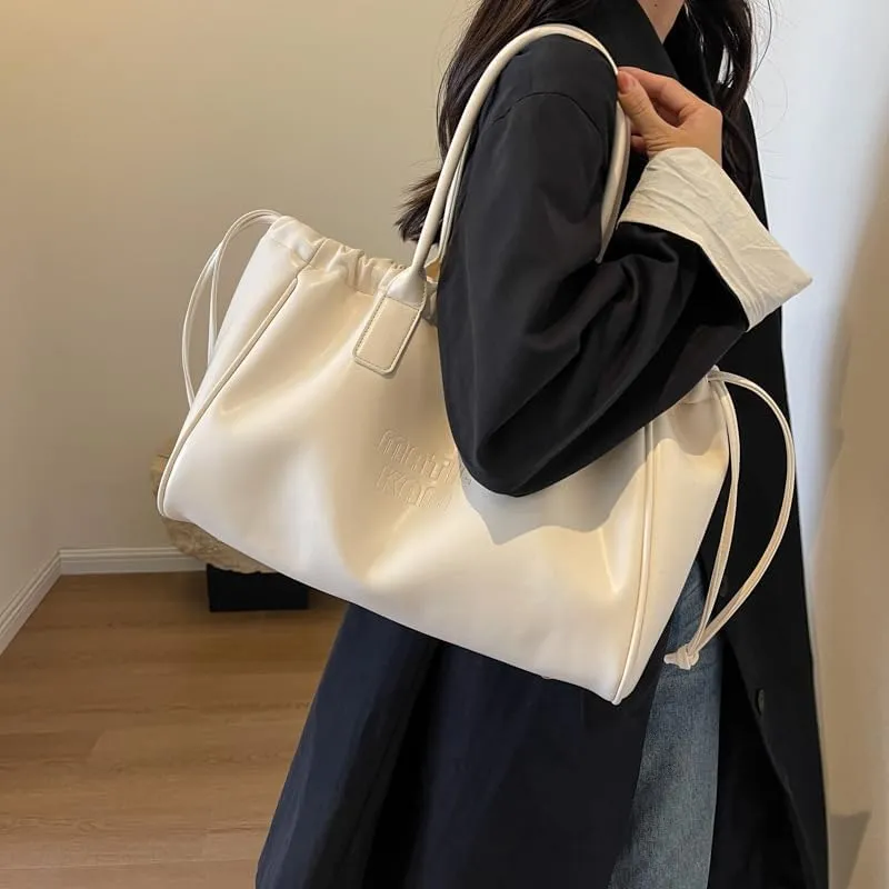 Women Soft PU Leather Shoulder Bag Vintage Slouchy Handbag Y2k Purse Leather Shoulder Bag for Women