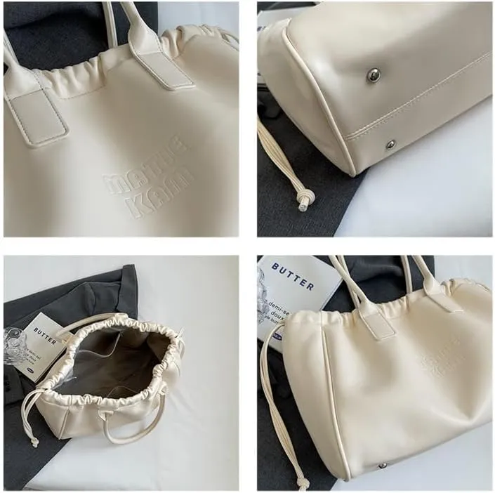 Women Soft PU Leather Shoulder Bag Vintage Slouchy Handbag Y2k Purse Leather Shoulder Bag for Women