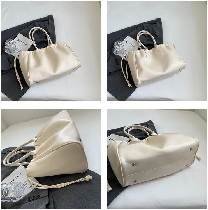 Women Soft PU Leather Shoulder Bag Vintage Slouchy Handbag Y2k Purse Leather Shoulder Bag for Women