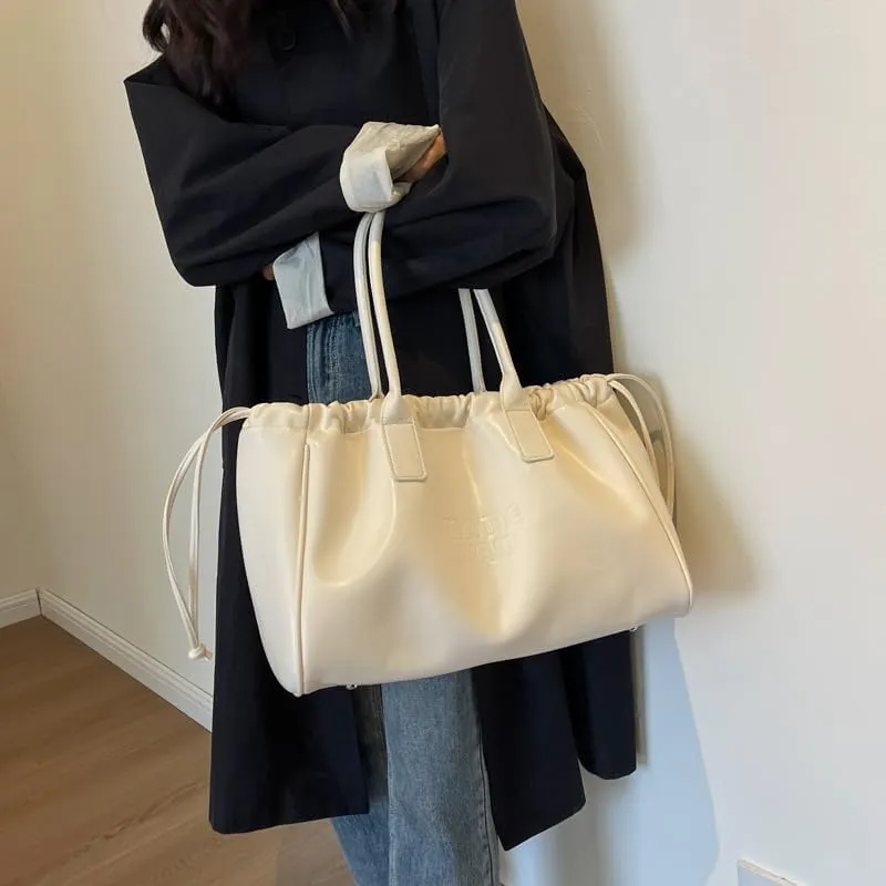 Women Soft PU Leather Shoulder Bag Vintage Slouchy Handbag Y2k Purse Leather Shoulder Bag for Women