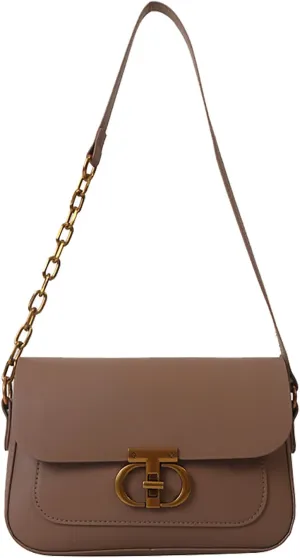Women Soft PU Shoulder Bag Elegant Stylish Multipurpose Handbag with Chain Strap for Work, Date, Party, Travel (Size)