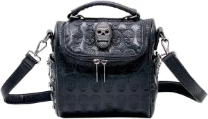 Women Studded Skull Gothic Crossbody Shoulder Bag Travel Leather Small Handbag Cellphone Purse