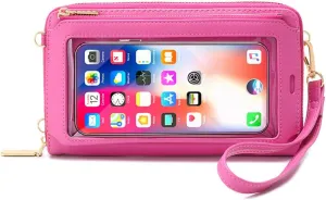 Women Touch Screen Crossbody Bags Cell Phone Wristlets Purse RFID Blocking Clutch Wallets Card Holder