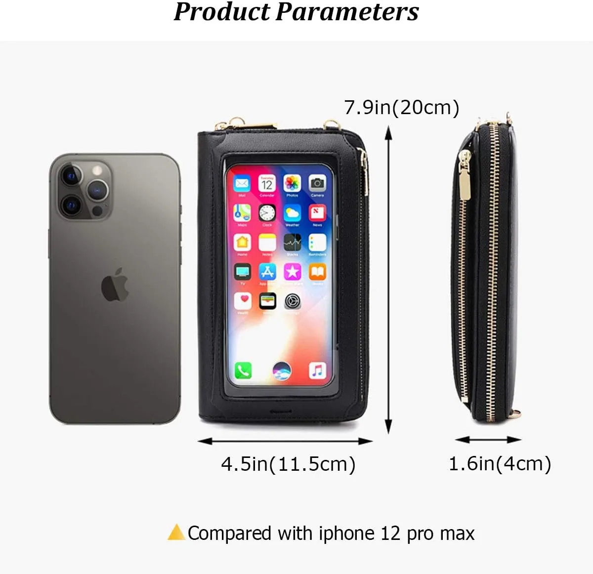 Women Touch Screen Crossbody Bags Cell Phone Wristlets Purse RFID Blocking Clutch Wallets Card Holder