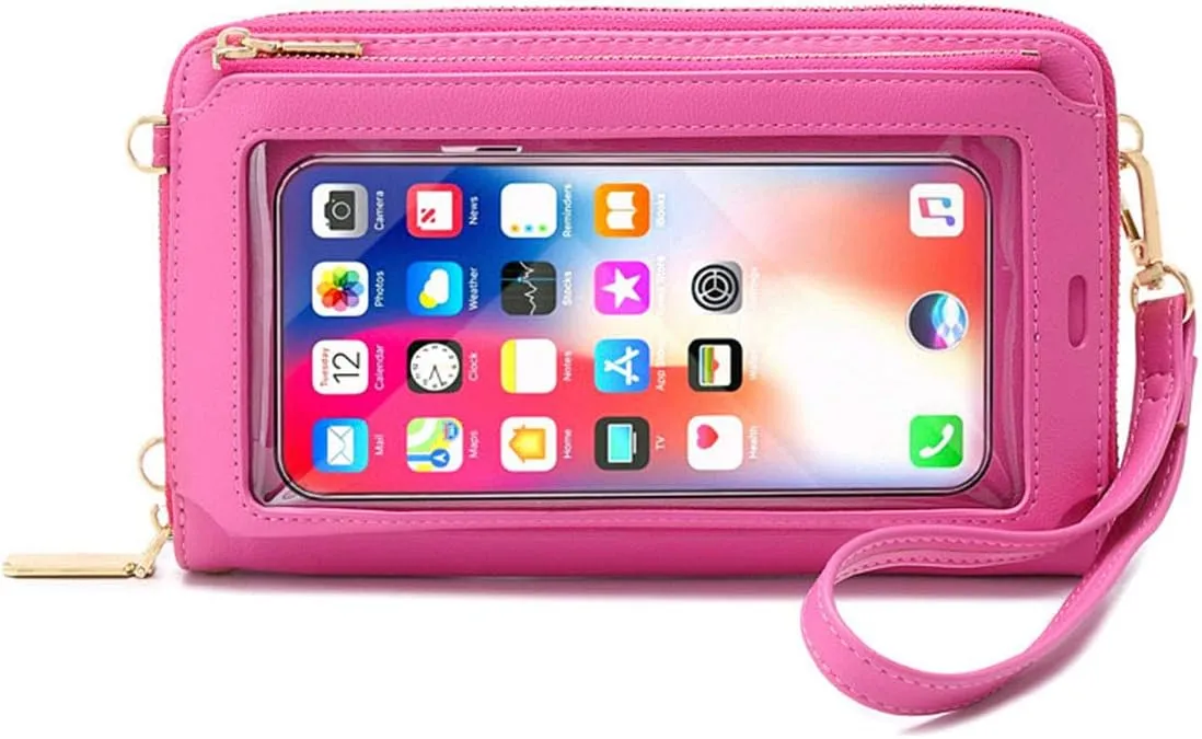 Women Touch Screen Crossbody Bags Cell Phone Wristlets Purse RFID Blocking Clutch Wallets Card Holder