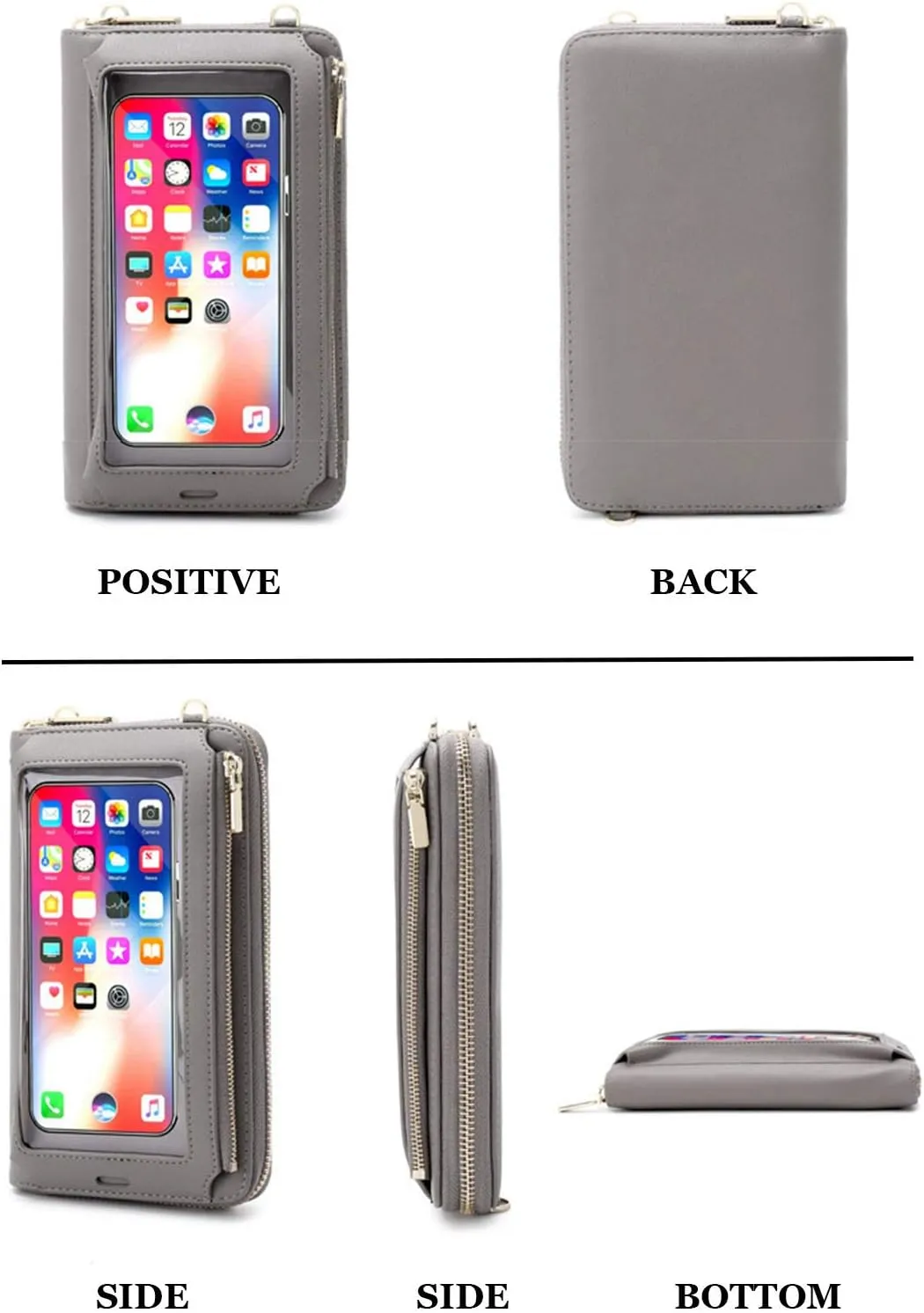 Women Touch Screen Crossbody Bags Cell Phone Wristlets Purse RFID Blocking Clutch Wallets Card Holder