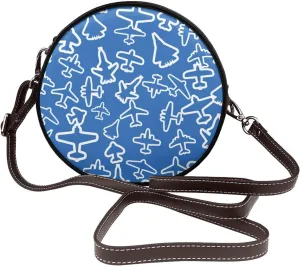 Women Vintage Style Faux Leather Crossbody Shoulder Bag, Ladies Purse Satchel Bag Circle Crossbody Bags for Women